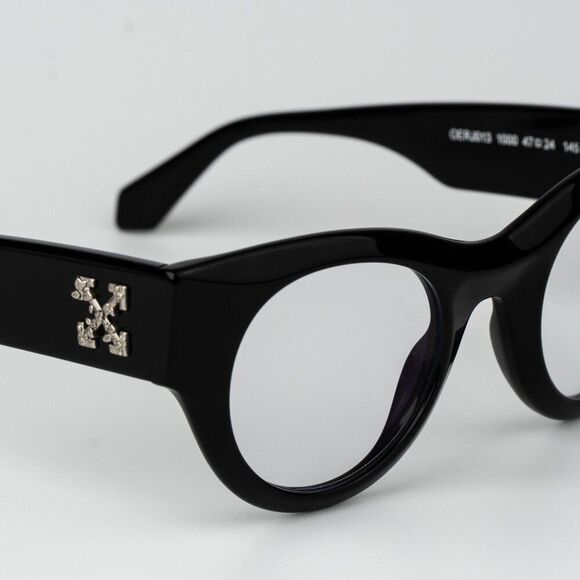 Off-White STYLE 13 Women Eyeglasses Black Round OERJ013 1000 NEW AUTHENTIC